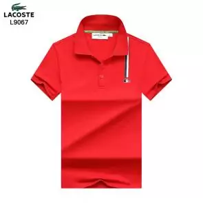 lacoste t-shirt big logo design left flag red